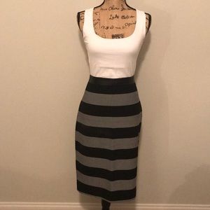 Black and Gray Pencil Skirt